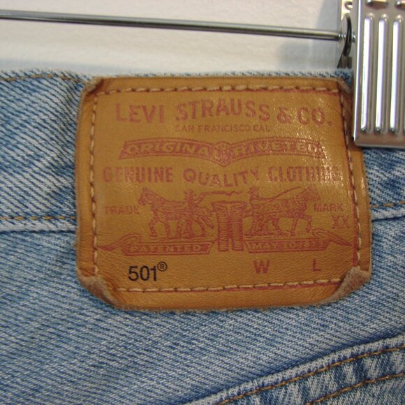 Vintage Levi's 501 Denim Jean Cutoff Shorts Distressed Frayed Raw Hem Light 24 - Picture 14 of 15